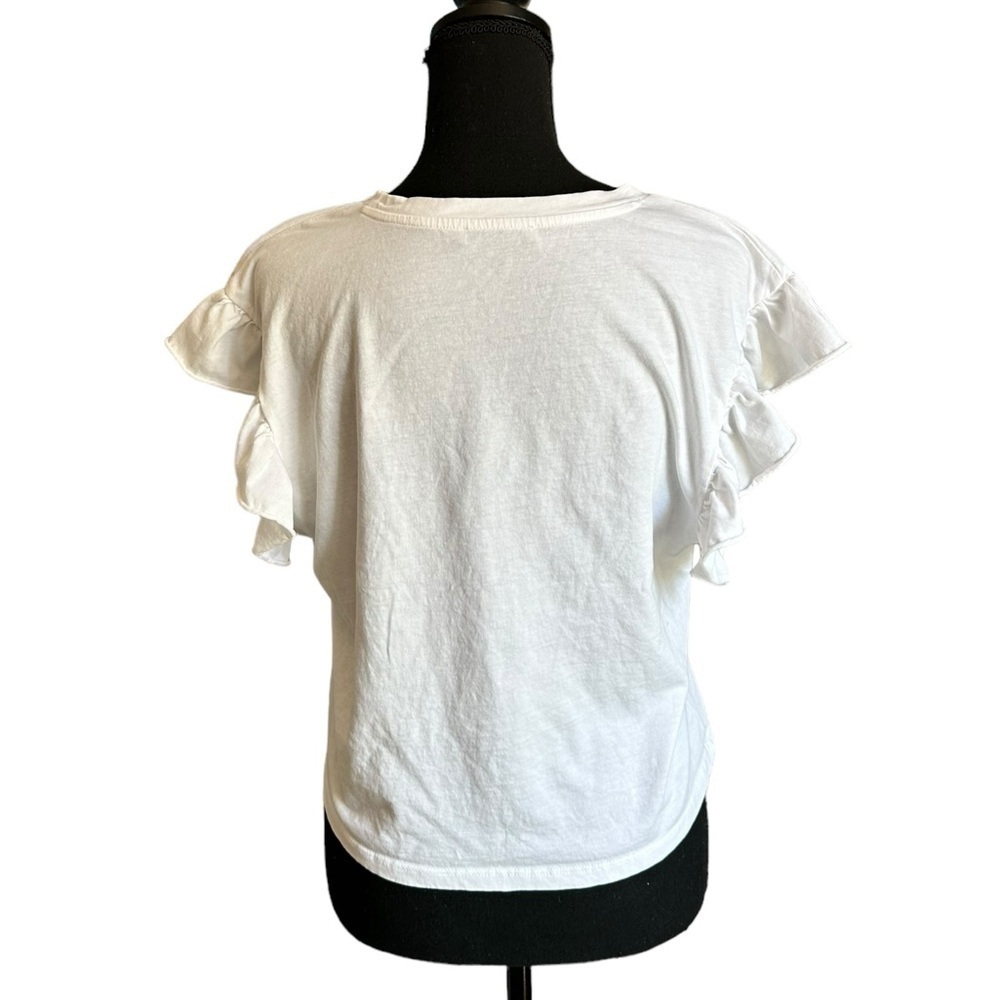 Zara Ruffle Sleeve Top Size Small - Picture 6 of 17